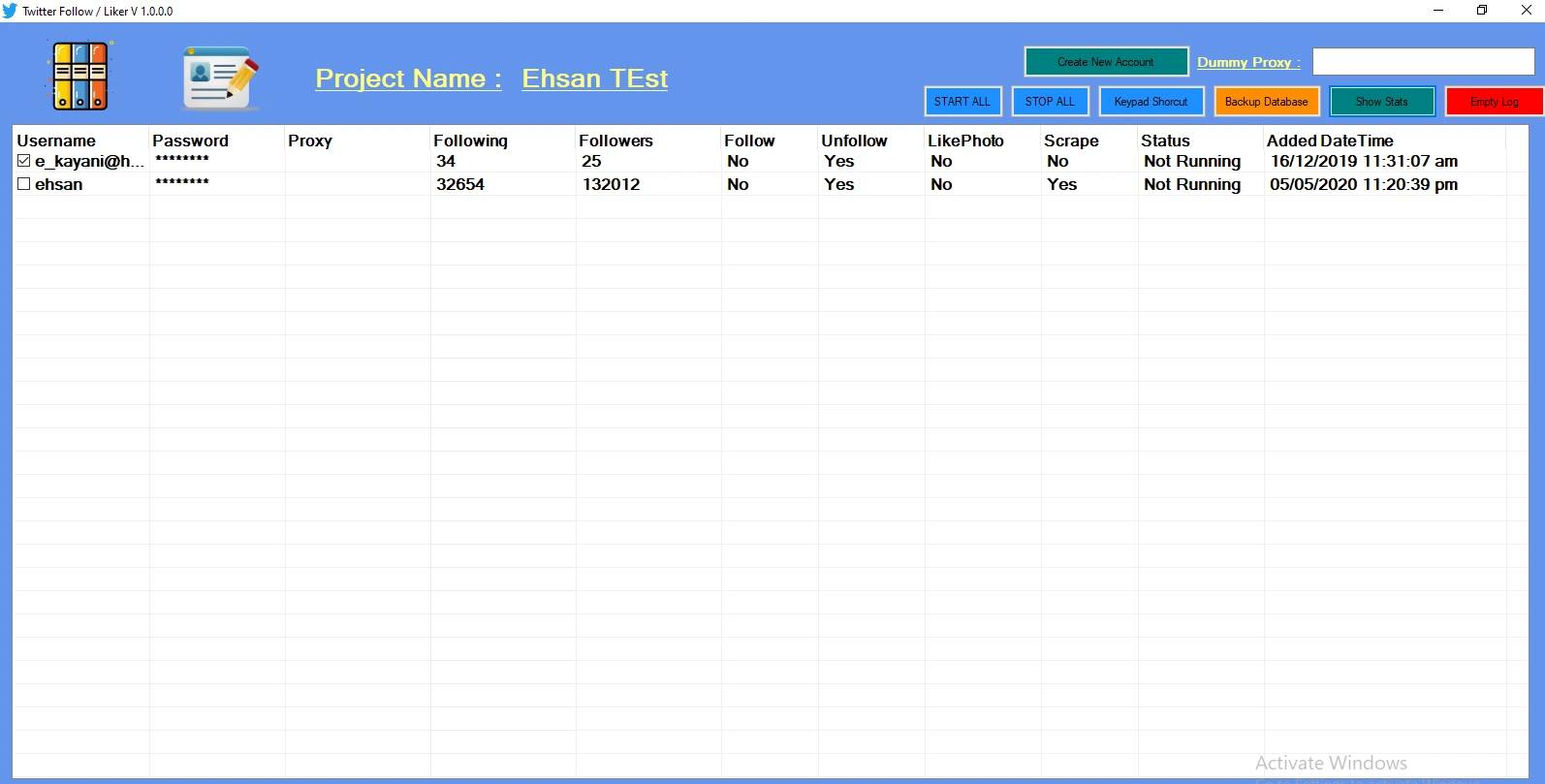 Twitter Bot — follow/unfollow/DM/scrape